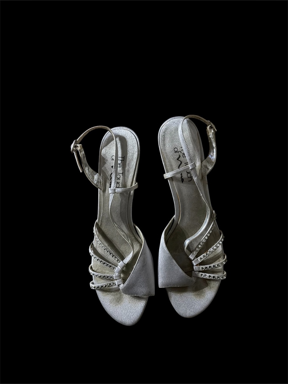 Silver Strappy Evening Sandals - Women